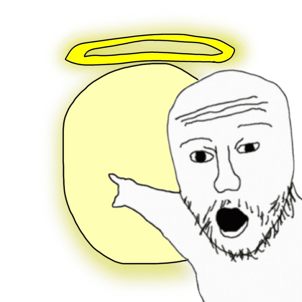 wojak pointing at the insane tek orb